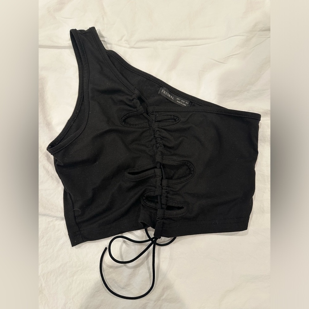cute black tied top